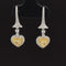 Yellow & White Diamond 1.20ctw Vintage Heart Dangle Earrings in 18k Two-Tone Gold - #339- ERDIA353330