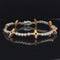 Fancy Flower 0.91ctw Diamond Tennis Bracelet in 18k Two-Tone Gold - #319 BRDIA088709