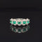Emerald & Diamond 1.68ctw Halo Lace Wedding Band in 18k White Gold - #424 - RGEME065649
