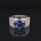 Tanzanite & Diamond 4.42ctw Wide Five Row Ring in 18k White Gold - #429 - RGTAN008664